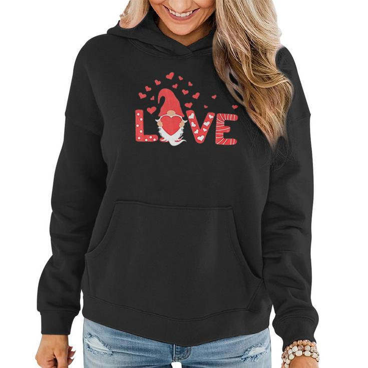Valentines Day Gnomes Love Heart Graphic Lover Gift Couple Women Hoodie Graphic Print Hooded Sweatshirt