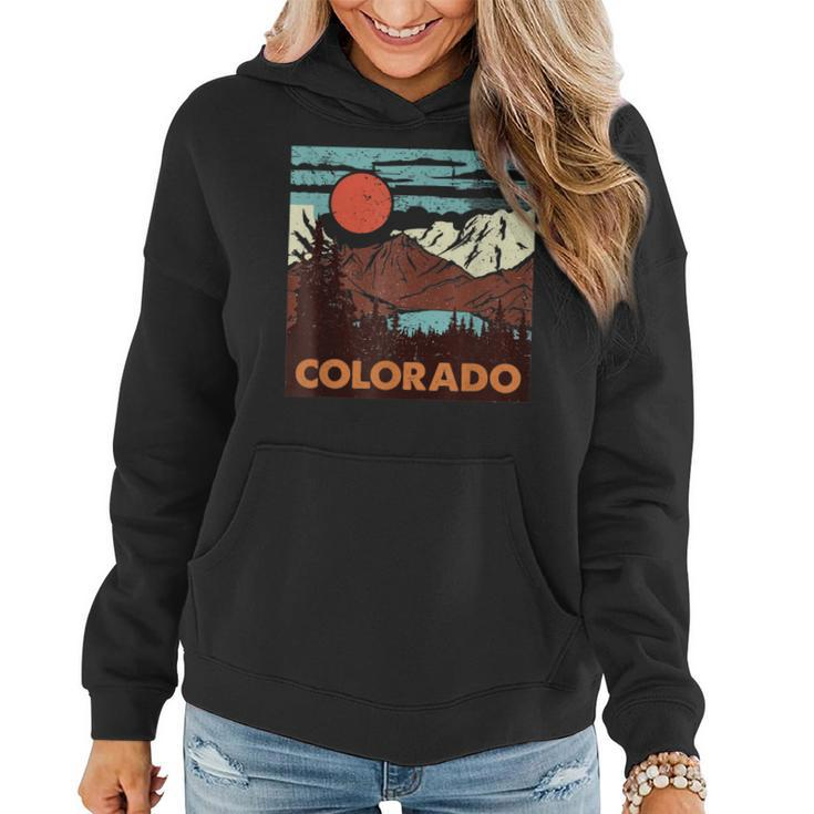 Vintage Colorado Rocky Mountains Boho Colorado Travel Hiking Women Hoodie