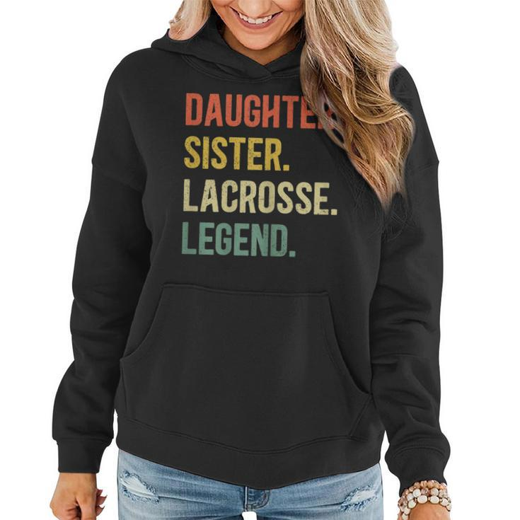 Vintage Tochter & Schwester Lacrosse Legende, Retro Lacrosse Girl Hoodie