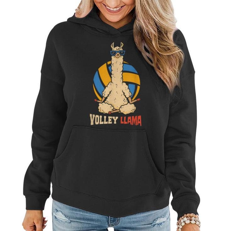 Volley Llama Sports Game Volleyball  Women Hoodie
