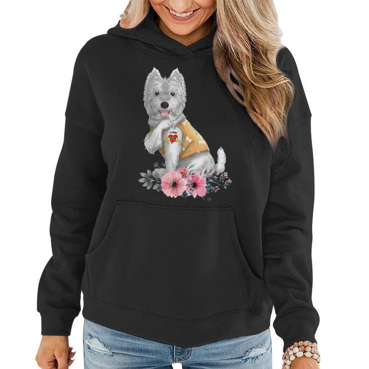 Westie I Love Mom Tattoo Dog  Funny Mothers Day Gifts  Women Hoodie