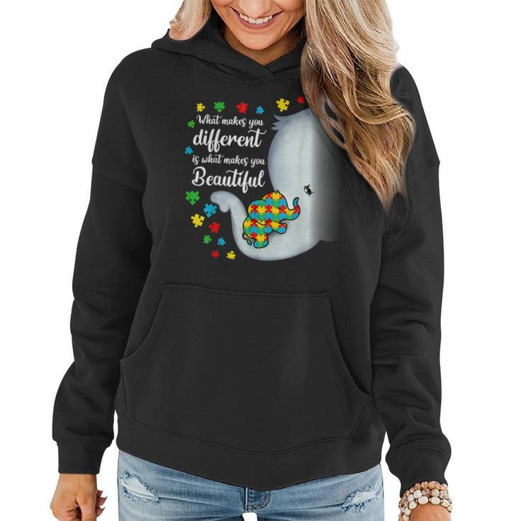 What Makes You Different Elephant Autism Mom Boys Girl Kids  Women Hoodie