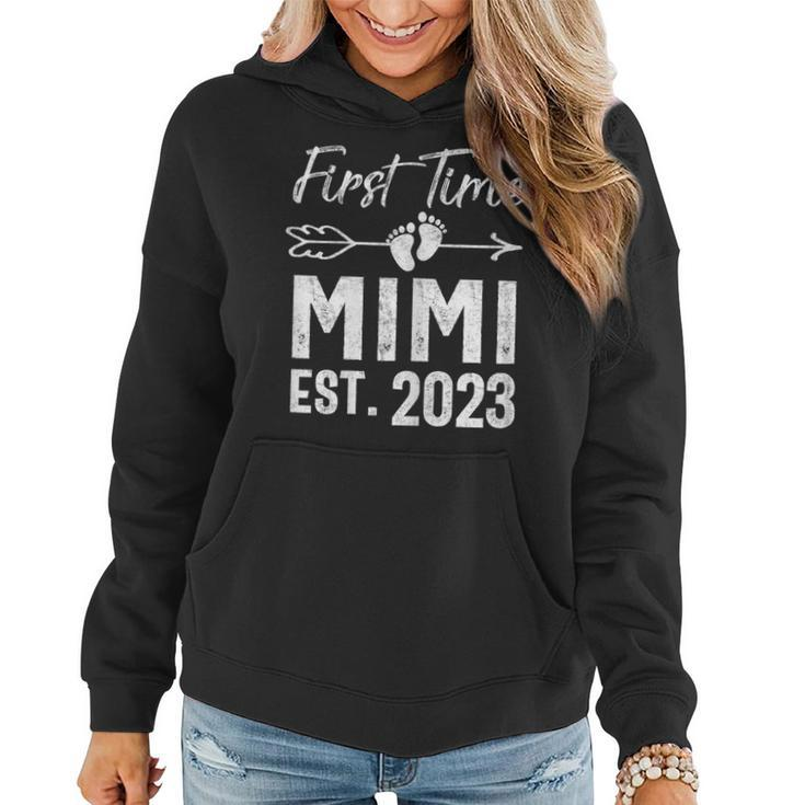 Womens First Time Mimi 2023 Mothers Day Soon To Be Mimi 2023 Gift  Women Hoodie