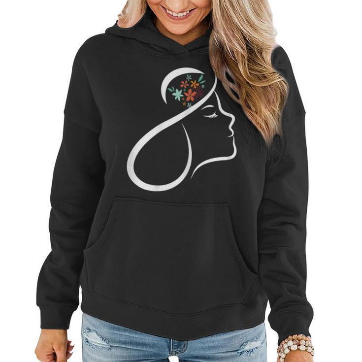 Womens International Womens Day Floral March 8 Woman Face  Women Hoodie