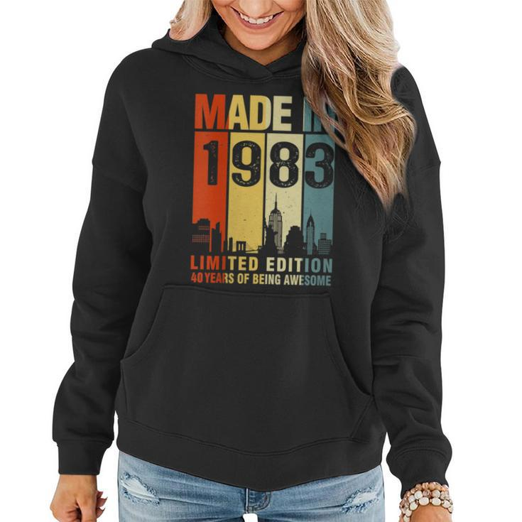 Womens Made In 1983 Limited Edition 40 Years Of Being Awesome  Women Hoodie