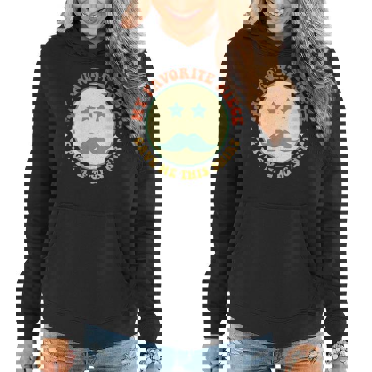 Womens Retro Hippie Face Fathers Day My Favorite Niece Gave Me This Women Hoodie Womens Retro Hippie Face Fathers Day My Favorite Niece Gave Me This Women Hoodie