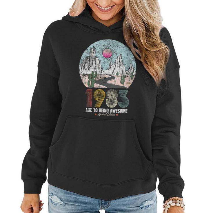 Womens Retro Vintage Best Of 1983 T Awesome Since Birthday Gifts  Women Hoodie