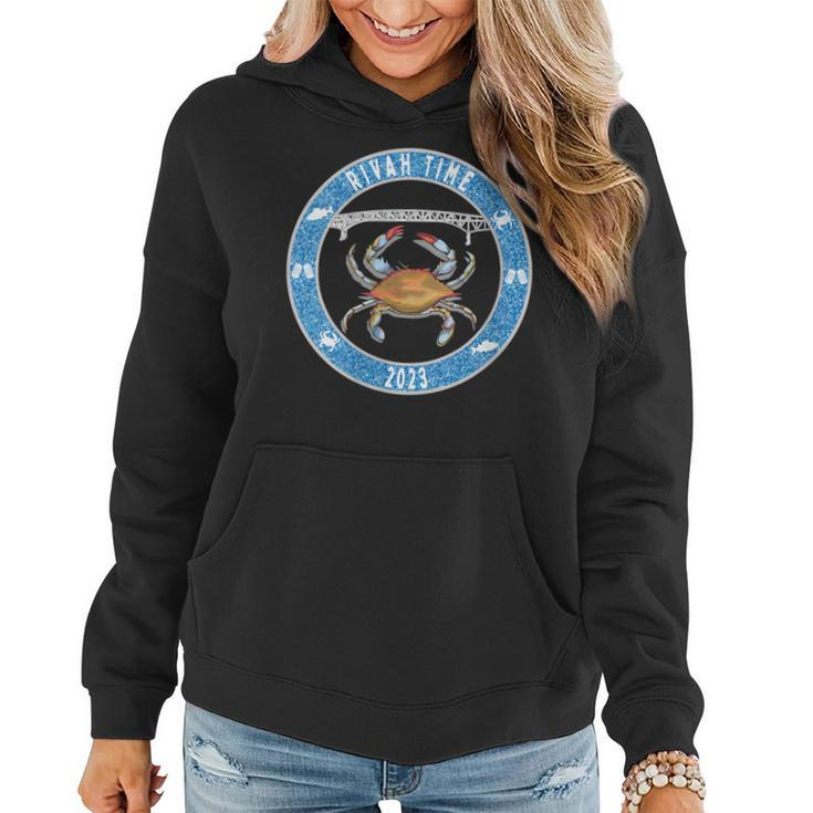 Womens Rivah Time 2023 With Blue Crab  Women Hoodie