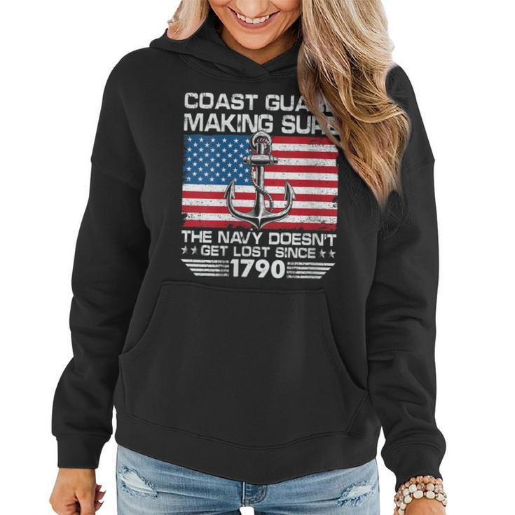 Womens Us Coast Guard Making Sure The Navy Doesnt Get Lost Uscg  Women Hoodie