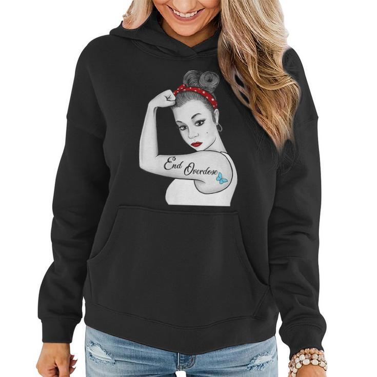 Womens Vintage End Overdose Pinup Girl Tattoo Butterfly  Women Hoodie