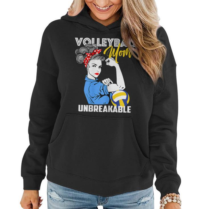 Womens Volleyball Mom Unbreakable  Funny Mothers Day Gift Women Hoodie