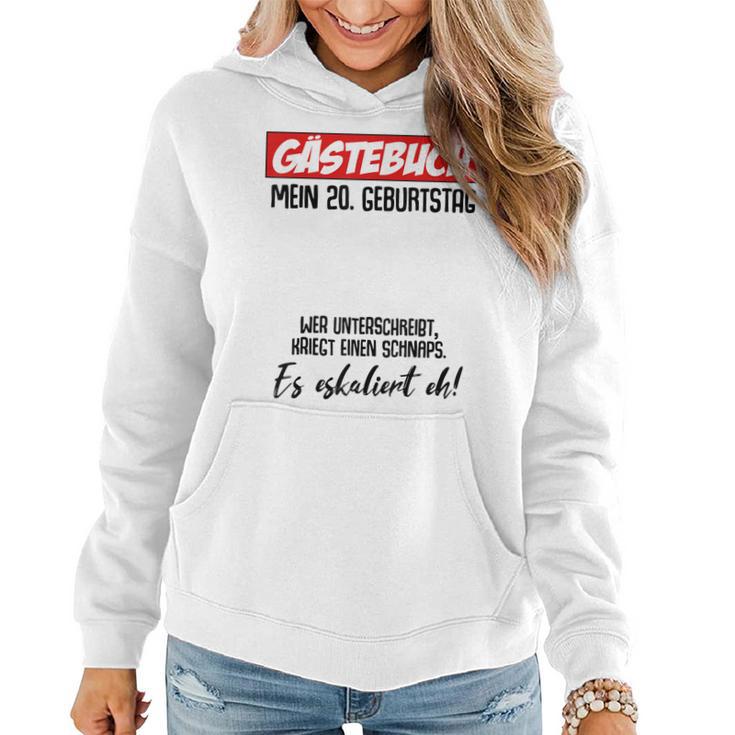 20 Geburtstag Mann Frau Party Gästebuch 20 Jahre Geschenk Frauen Hoodie