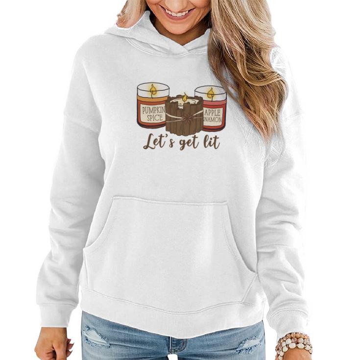 Funny Fall Lets Get Lit Women Hoodie Graphic Print Hooded Sweatshirt
