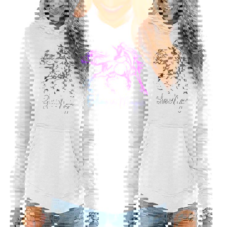 Believe In Magic Einhorn-Hoodie, Vintage-Fantasiekunst für Pferdefans