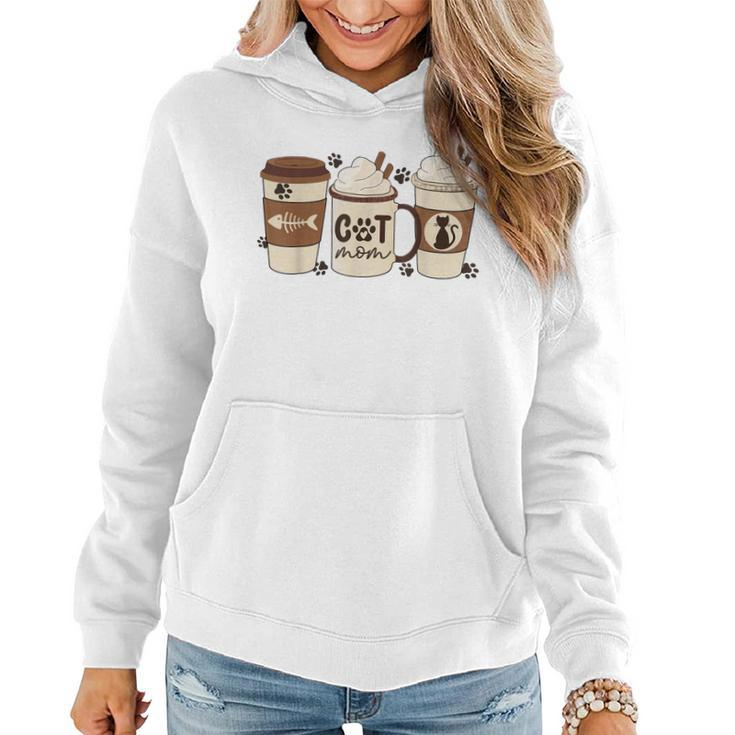 Cute Kitty  Cats Coffee Funny Cat Mom Gifts  Women Hoodie