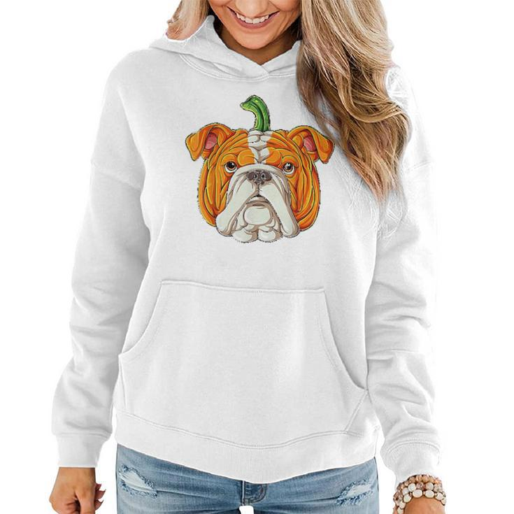 English Bulldog Pumpkin Women Hoodie Graphic Print Hooded Sweatshirt