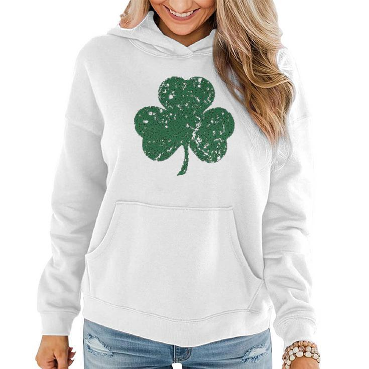 Faded Shamrock Lucky Clover St Patricks Day Women Hoodie Graphic Print Hooded Sweatshirt