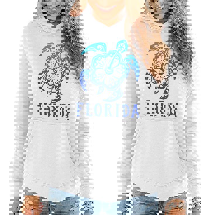 Florida Sea Turtle  Florida Hibiscus  Women Hoodie