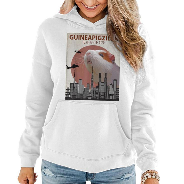 Guineapigzilla Funny Guinea Pig T-Shirt Gift Women Hoodie Graphic Print Hooded Sweatshirt