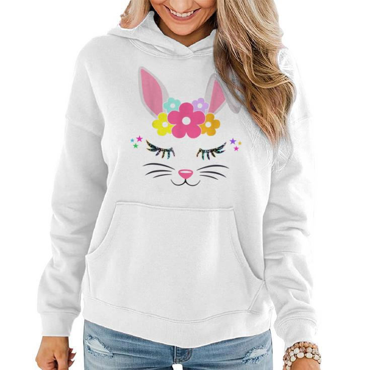 Happy Easter Day Cute Bunny Face Christian Girls Women Gift  Women Hoodie