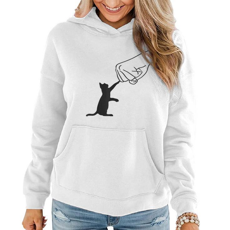 I Love My Cat Best Friend Fist Bump Cat Lovers Women Hoodie Graphic Print Hooded Sweatshirt