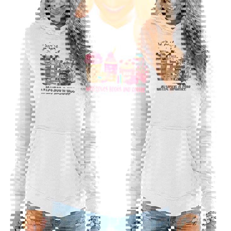 Just A Girl Who Loves Books And Coffee  Funny Coffee  Women Hoodie
