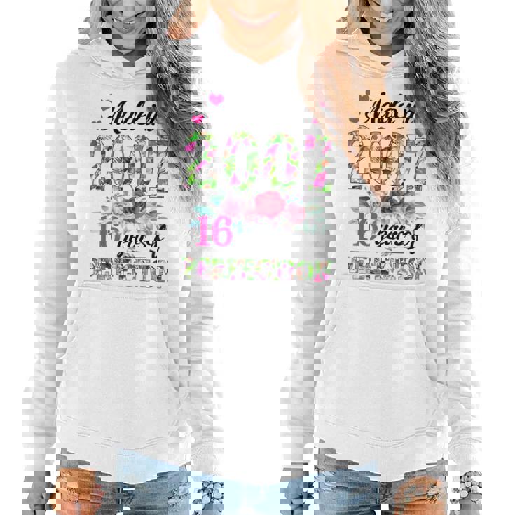 Made In 2007 Floral 16 Year Old 16Th Birthday Gifts Women  Women Hoodie
