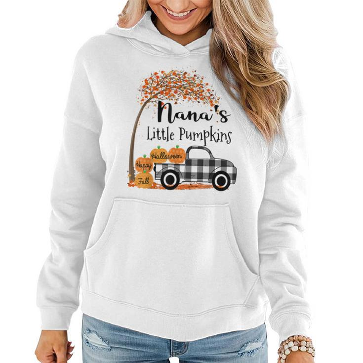 Nana Little Pumpkins - Fall Pumpkin Lovers Thanksgiving Women Hoodie Graphic Print Hooded Sweatshirt