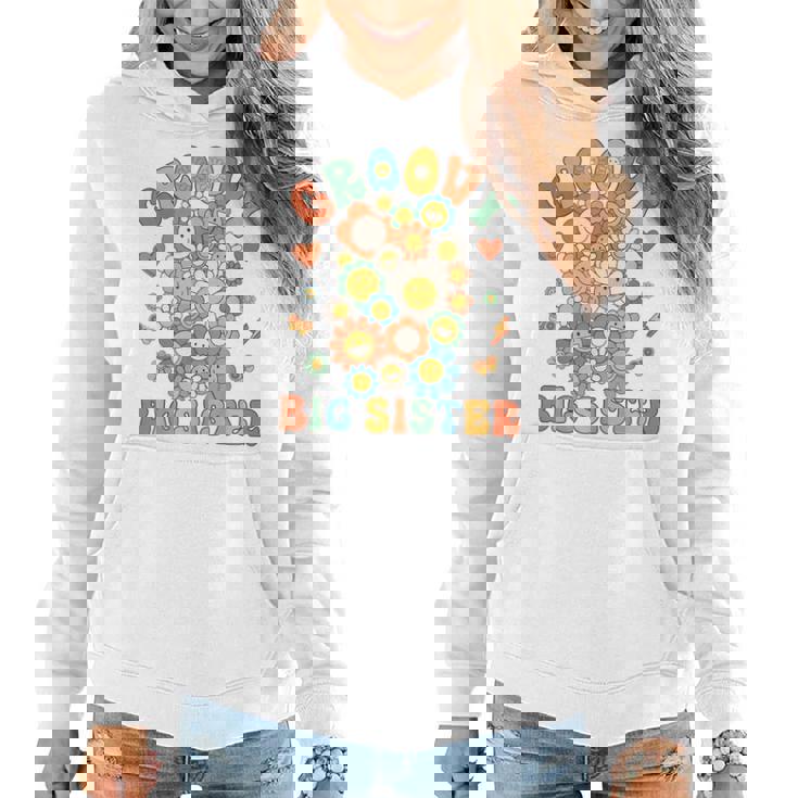 Retro Groovy Big Sister Groovy Birthday Matching Family Women Hoodie