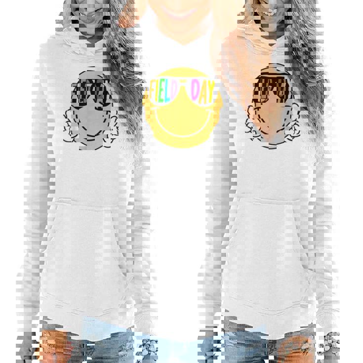 Retro Groovy Field Day Sunglasses Smile Face Teacher Kids  Women Hoodie