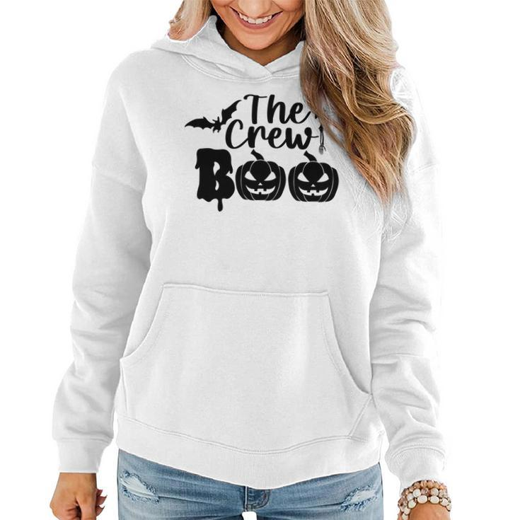 The Crew Boo Halloween Pumpkin Bat Women Hoodie Graphic Print Hooded Sweatshirt