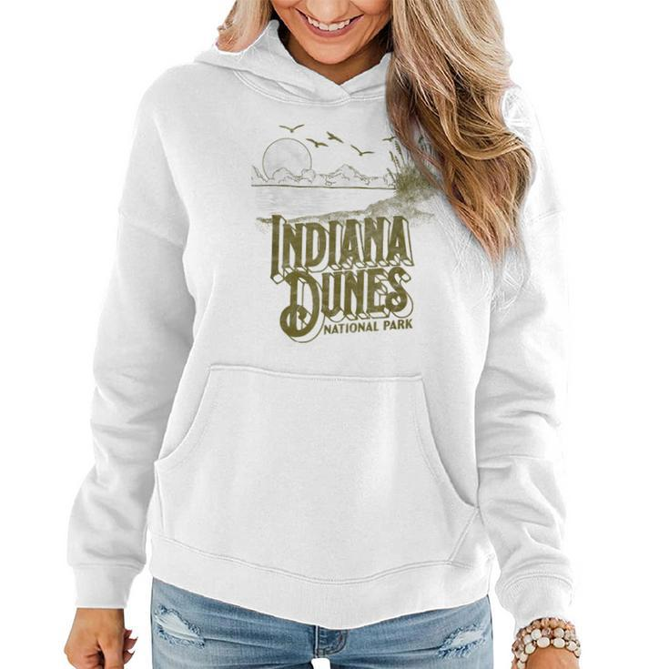 Vintage Indiana Dunes National Park Retro 80S Minimalist Women Hoodie Graphic Print Hooded Sweatshirt