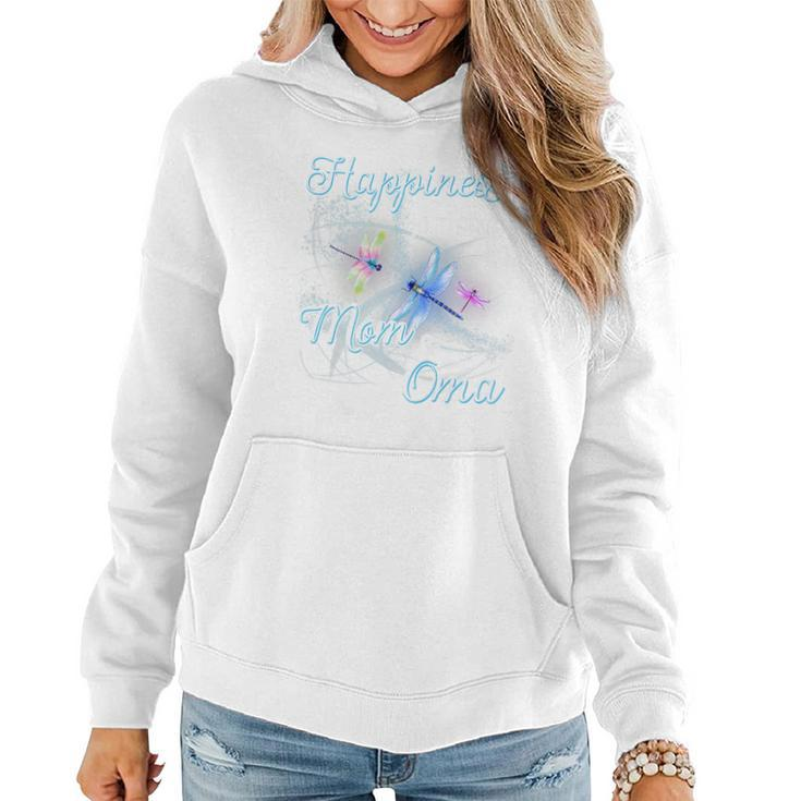 Womens Dragonfly Happiness Is Being A Mom And Oma Women Hoodie