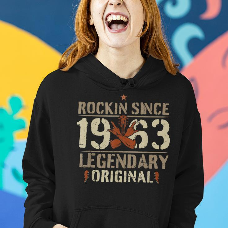 1963 Vintage Geburtstag Rock And Roll Heavy Metal Gesch Frauen Hoodie Geschenke für Sie