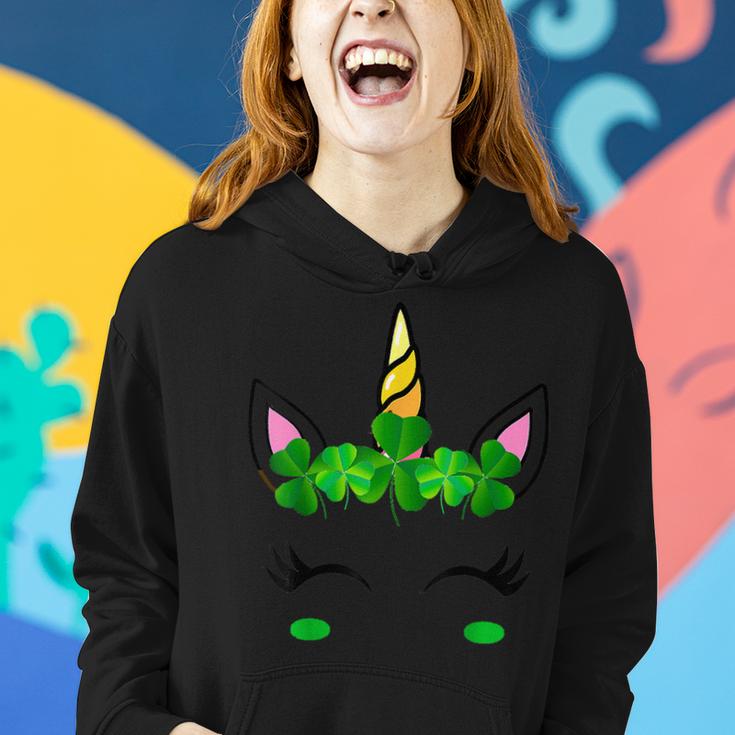 Rainbow Unicorn St Patricks Day Theme 8 9 10 12 Women Girls  Women Hoodie
