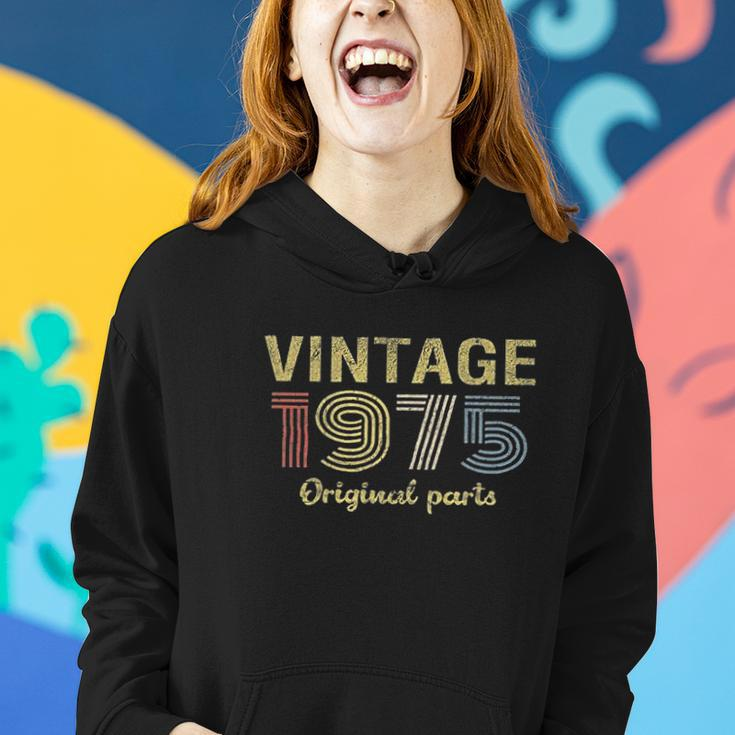46Th Birthday Gift Retro Birthday Vintage 1975 Original Parts Women Hoodie Graphic Print Hooded Sweatshirt Gifts for Her