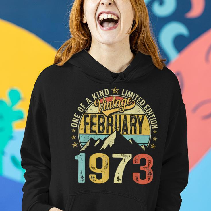 50Th Birthday Mens Vintage February 1973 Gifts 50 Years Old Women Hoodie Gifts for Her