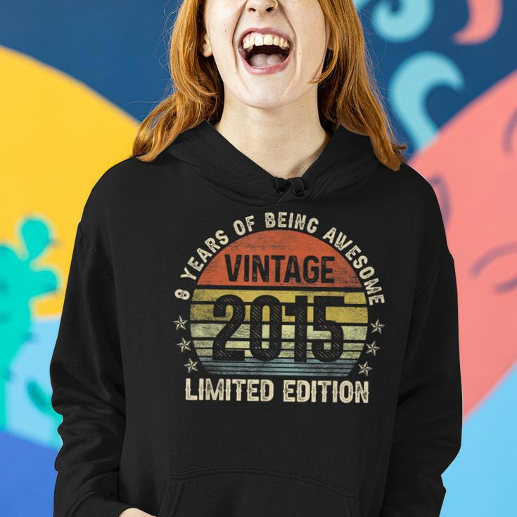 8 Year Old Vintage 2015 Limited Edition 8Th Birthday Retro V2 Women Hoodie Gifts for Her