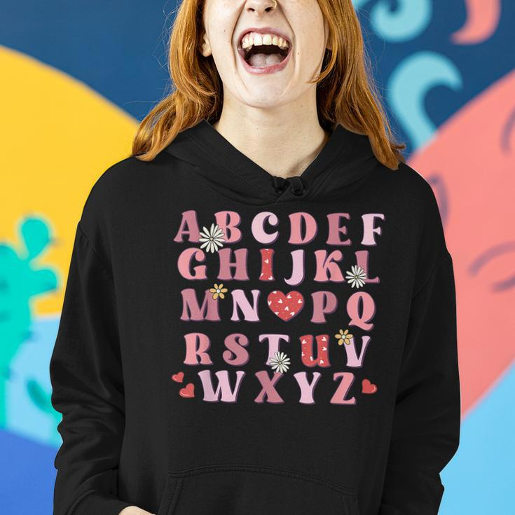 Abc Alphabet I Love You English Teacher Valentines Day Women Hoodie Gifts for Her