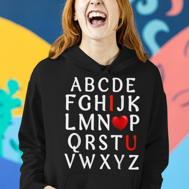 Alphabet Abc I Love You Valentines Day Heart Gifts Him Her Women Hoodie Gifts for Her