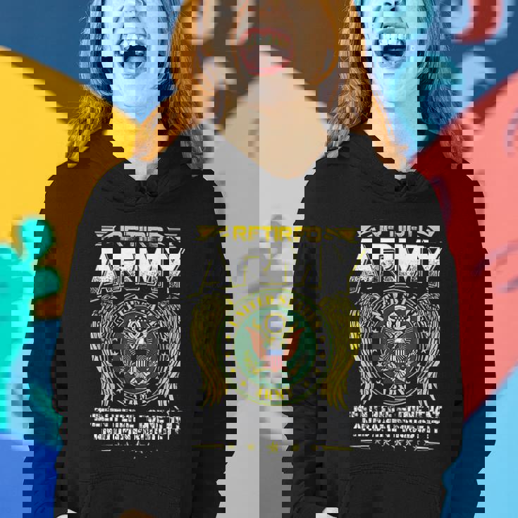 Army Retired Military Us Army Retirement V2 Women Hoodie Graphic Print Hooded Sweatshirt Gifts for Her