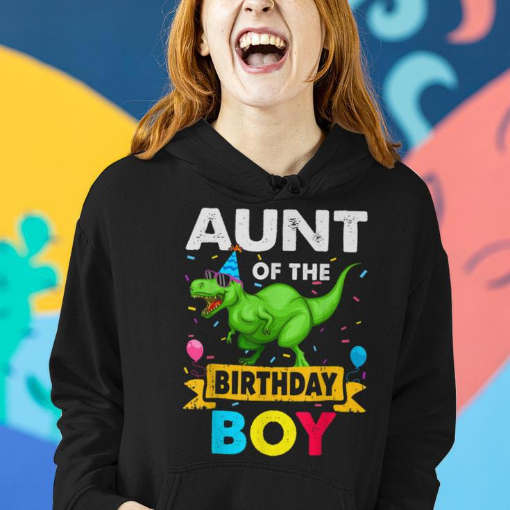 Aunt Of The Birthday Boy Dinosaur Saurus Family Matching Women Hoodie Gifts for Her