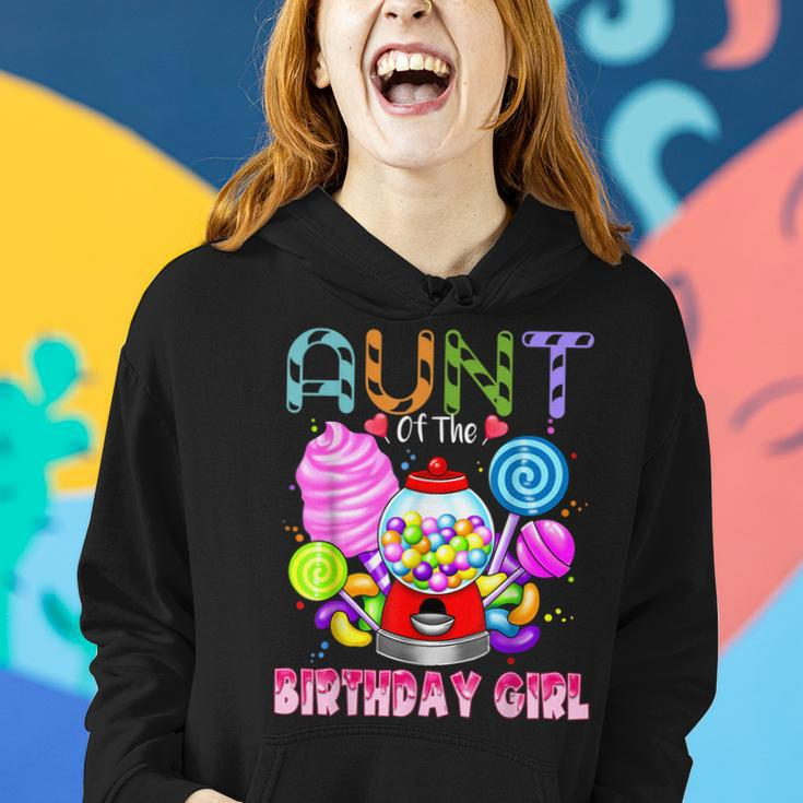 Aunt Of The Birthday Girl Candyland Candy Birthday Party Women Hoodie Gifts for Her
