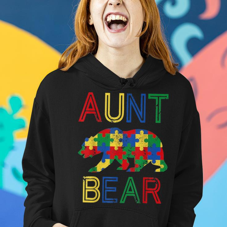 Autism Aunt Funny Bear Awareness Family Mothers Day Gifts Women Hoodie Gifts for Her