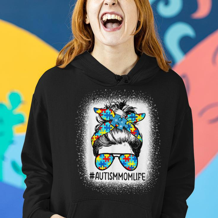 Autism Awareness Autism Mom Life Messy Hair Bun Mothers Day Women Hoodie Gifts for Her
