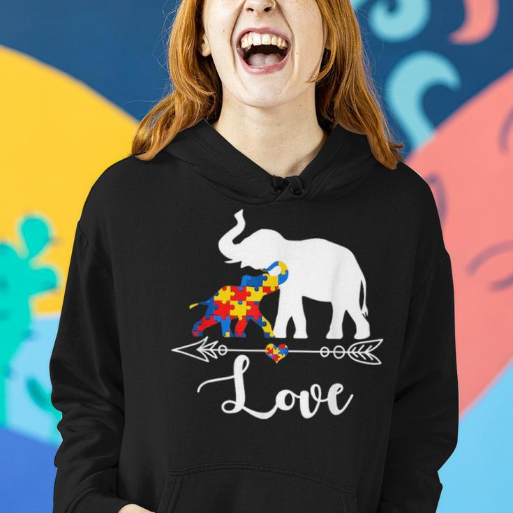 Autism Awareness Elephant Hearts Love Gifts Mom Dad Kids Women Hoodie Gifts for Her