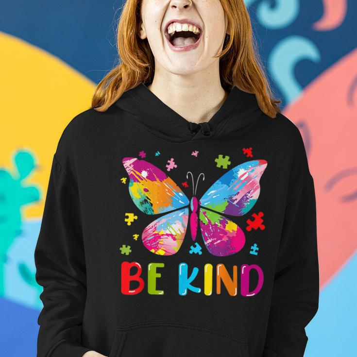 Autism Awareness Kindness Butterfly Be Kind Teacher Women Women Hoodie Gifts for Her
