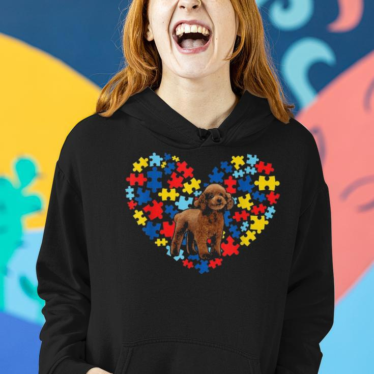Autism Awareness Poodle Heart Dog Dad Dog Mom Gift Women Hoodie Gifts for Her