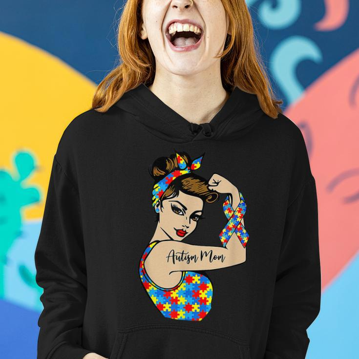 Autism Mom Unbreakable Rosie The Riveter Strong Woman Power Women Hoodie Gifts for Her