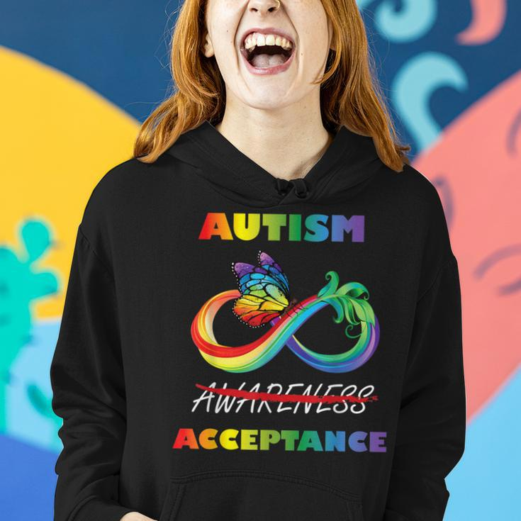 Autism - Red Instead Infinity - Acceptance Butterfly Women Hoodie Gifts for Her